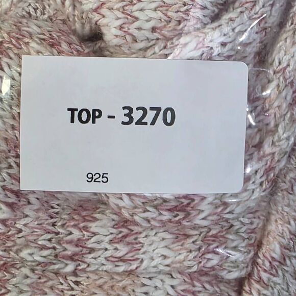 Cato Pink White Marled Open Front Cardigan Size L - Picture 9 of 9